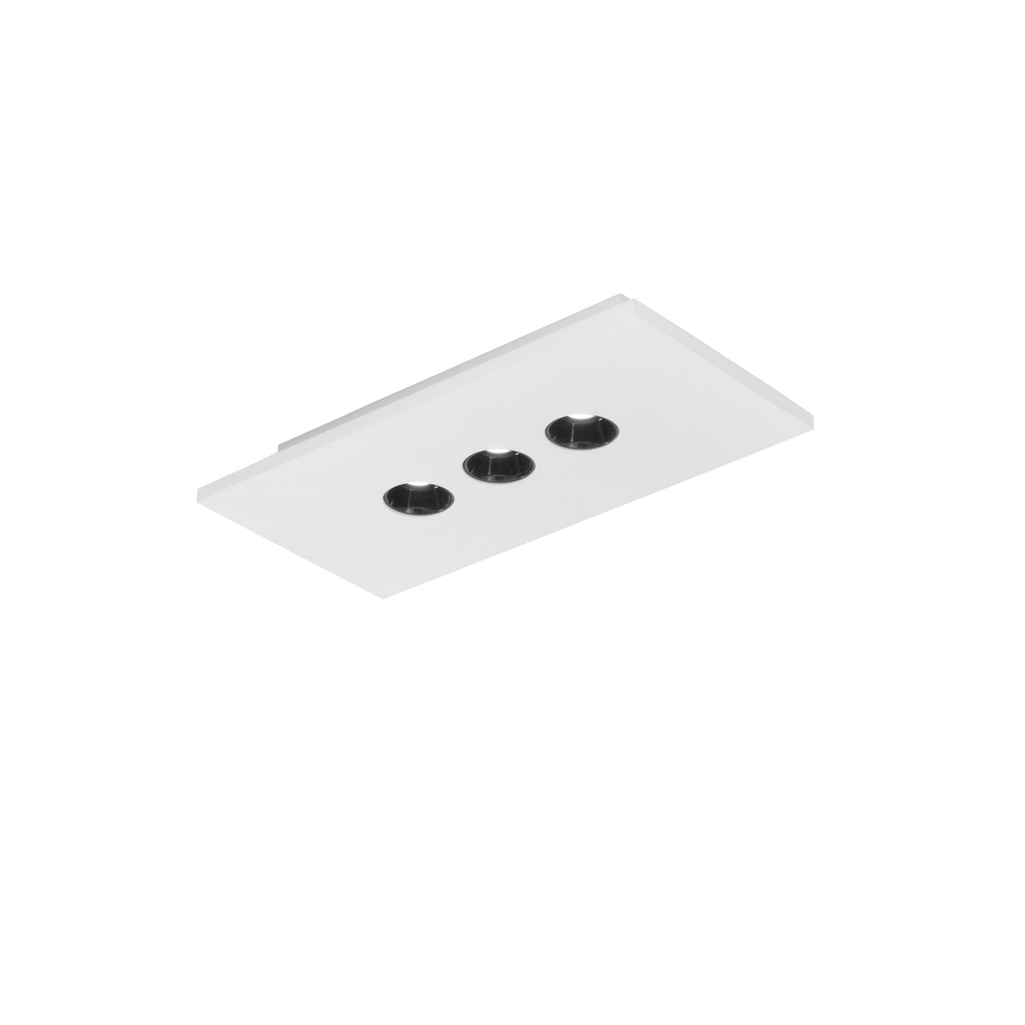 Plafoniera LED XICO in gesso bianco verniciabile, CCT, h 20x40 cm.