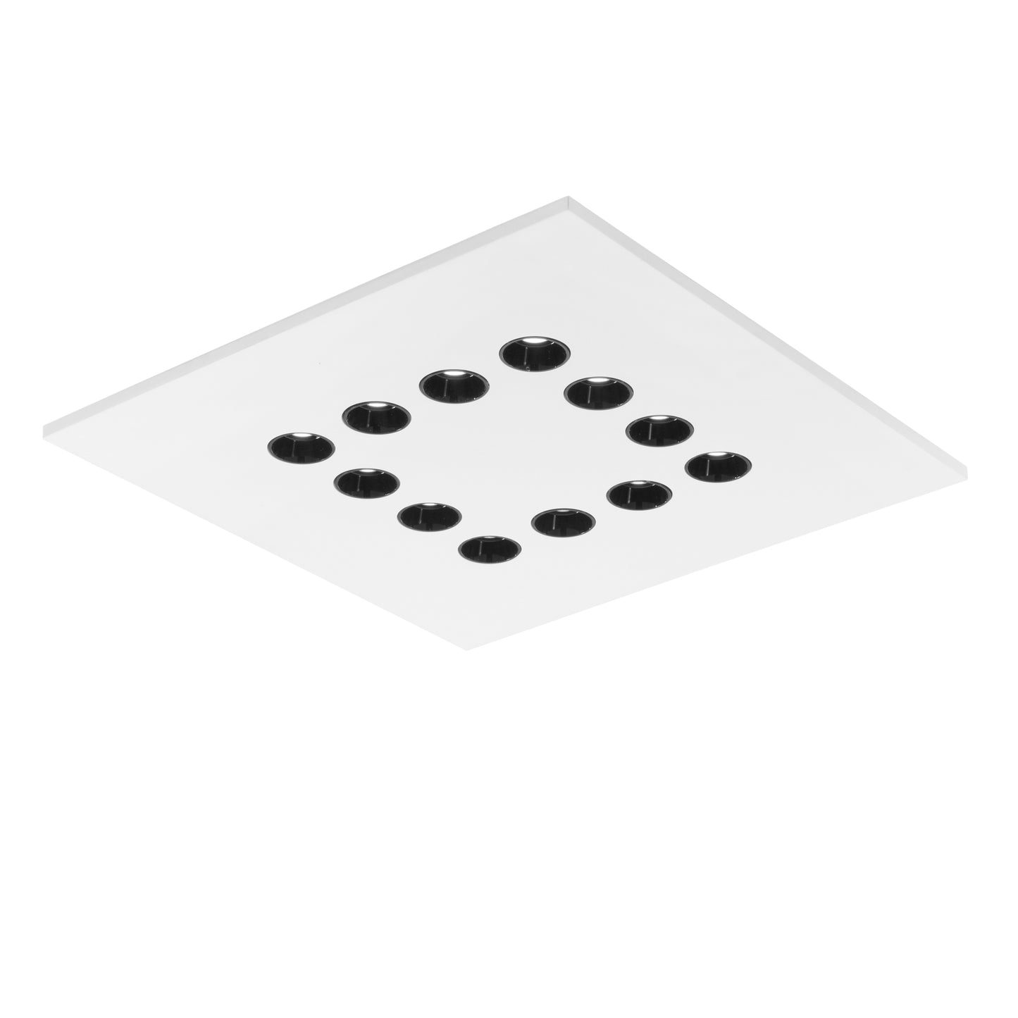 Plafoniera LED XICO quadrata in gesso bianco verniciabile, CCT, 50 cm.