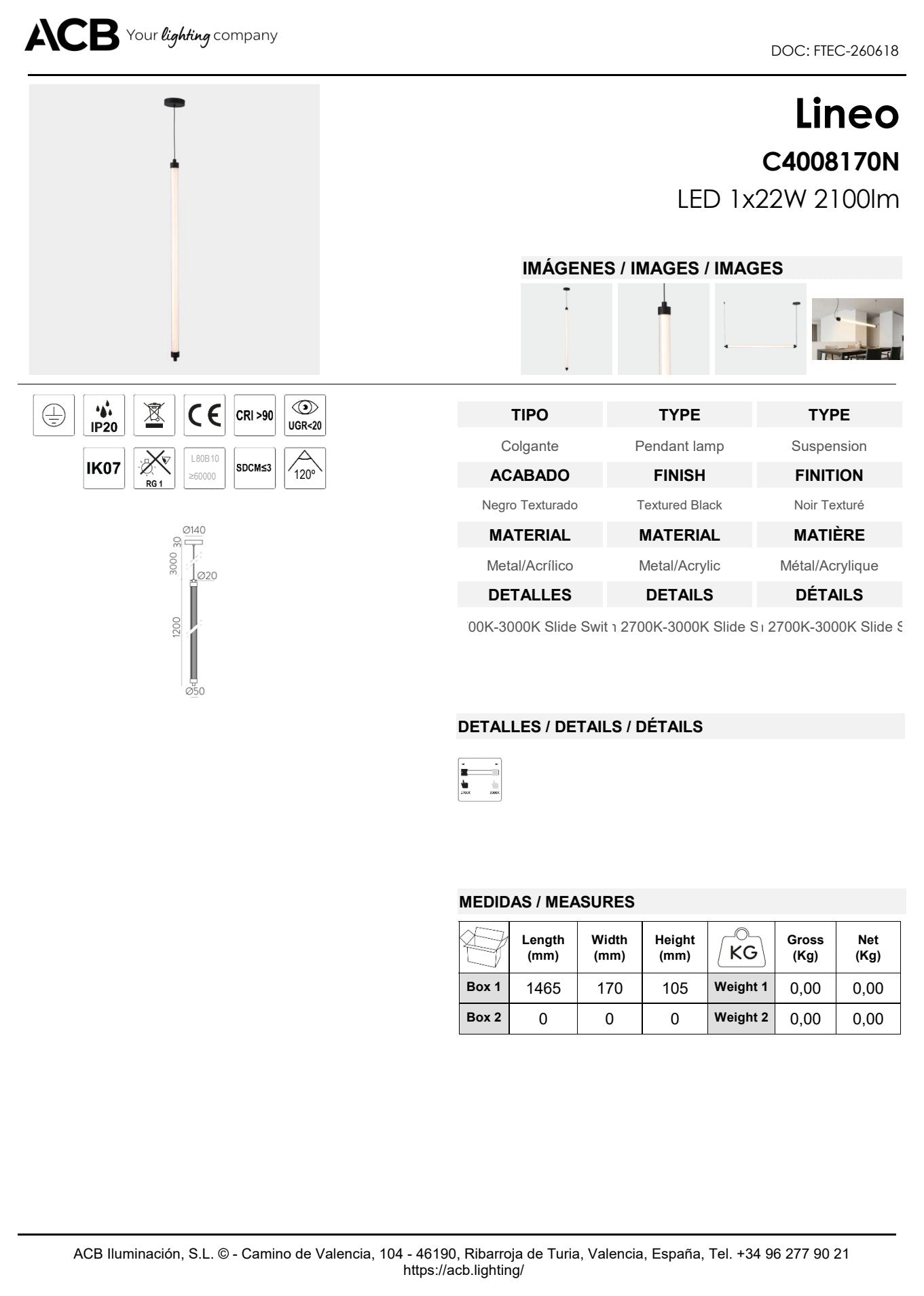 Scheda tecnica Lineo - ACB