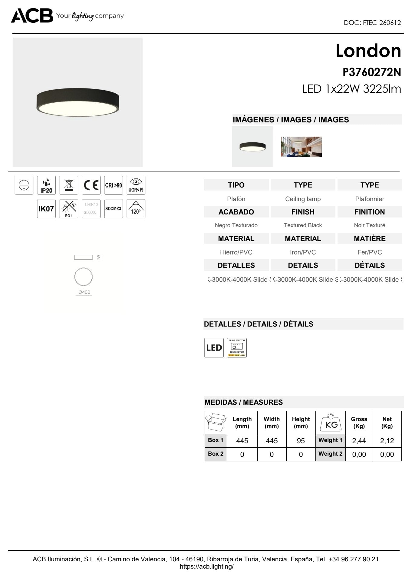 Scheda tecnica London - ACB