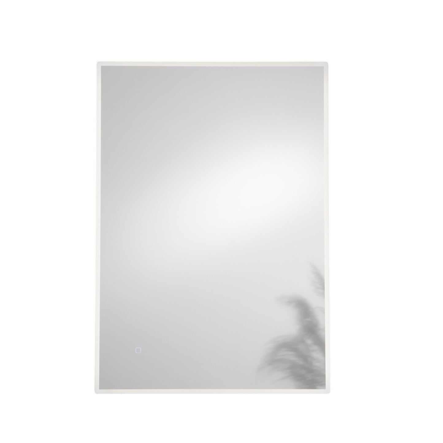 Specchio FRAME con illuminazione a LED, rettangolare con angoli smussati, CCT 3 temperature, touch dimming, pellicola antideflagrante, 100 x 70 cm