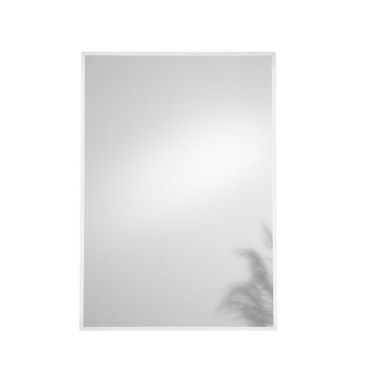 Specchio FRAME con illuminazione a LED, rettangolare con angoli smussati, CCT 3 temperature, touch dimming, pellicola antideflagrante, 100 x 70 cm