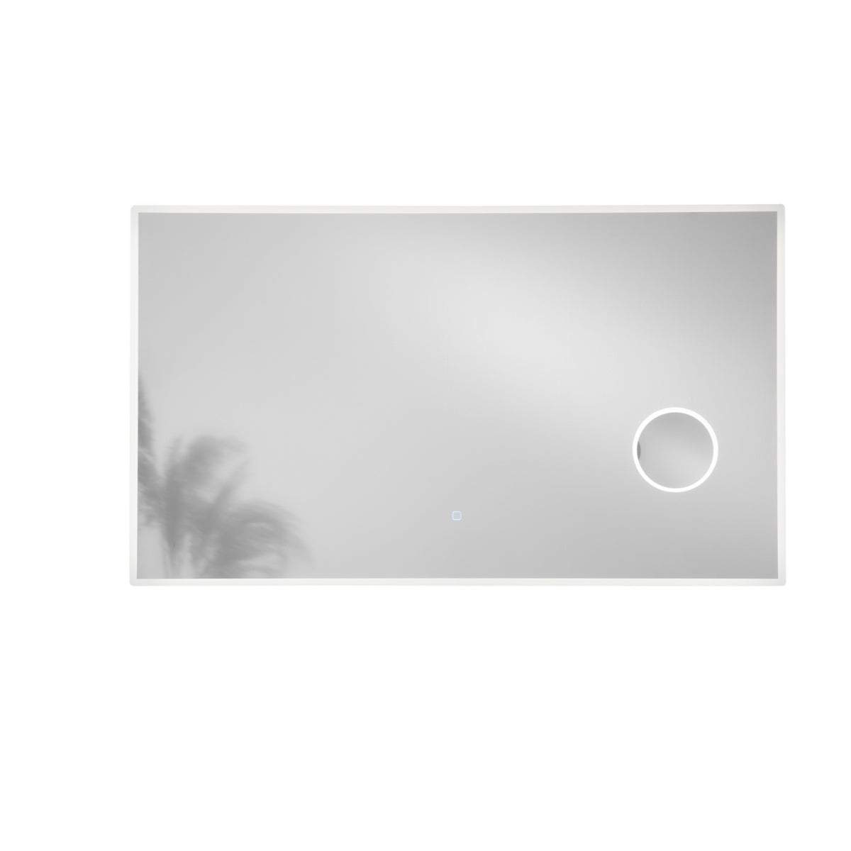 Specchio ZOOM con illuminazione a LED, rettangolare con angoli smussati, lente d'ingrandimento 3X, CCT 3 temperature, touch dimming, pellicola antideflagrante, 120 x 70 cm