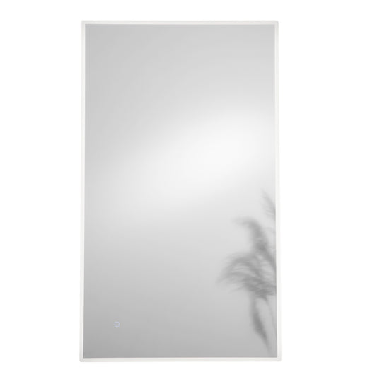 Specchio FRAME con illuminazione a LED, rettangolare con angoli smussati, CCT 3 temperature, touch dimming, pellicola antideflagrante, 120 x 70 cm