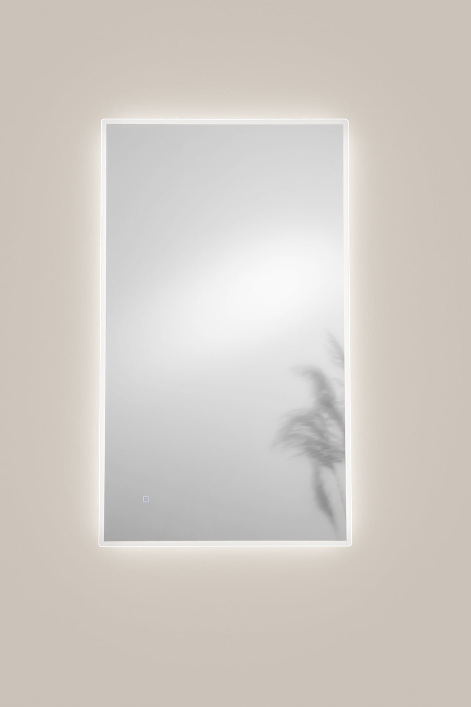 Specchio FRAME con illuminazione a LED, rettangolare con angoli smussati, CCT 3 temperature, touch dimming, pellicola antideflagrante, 120 x 70 cm