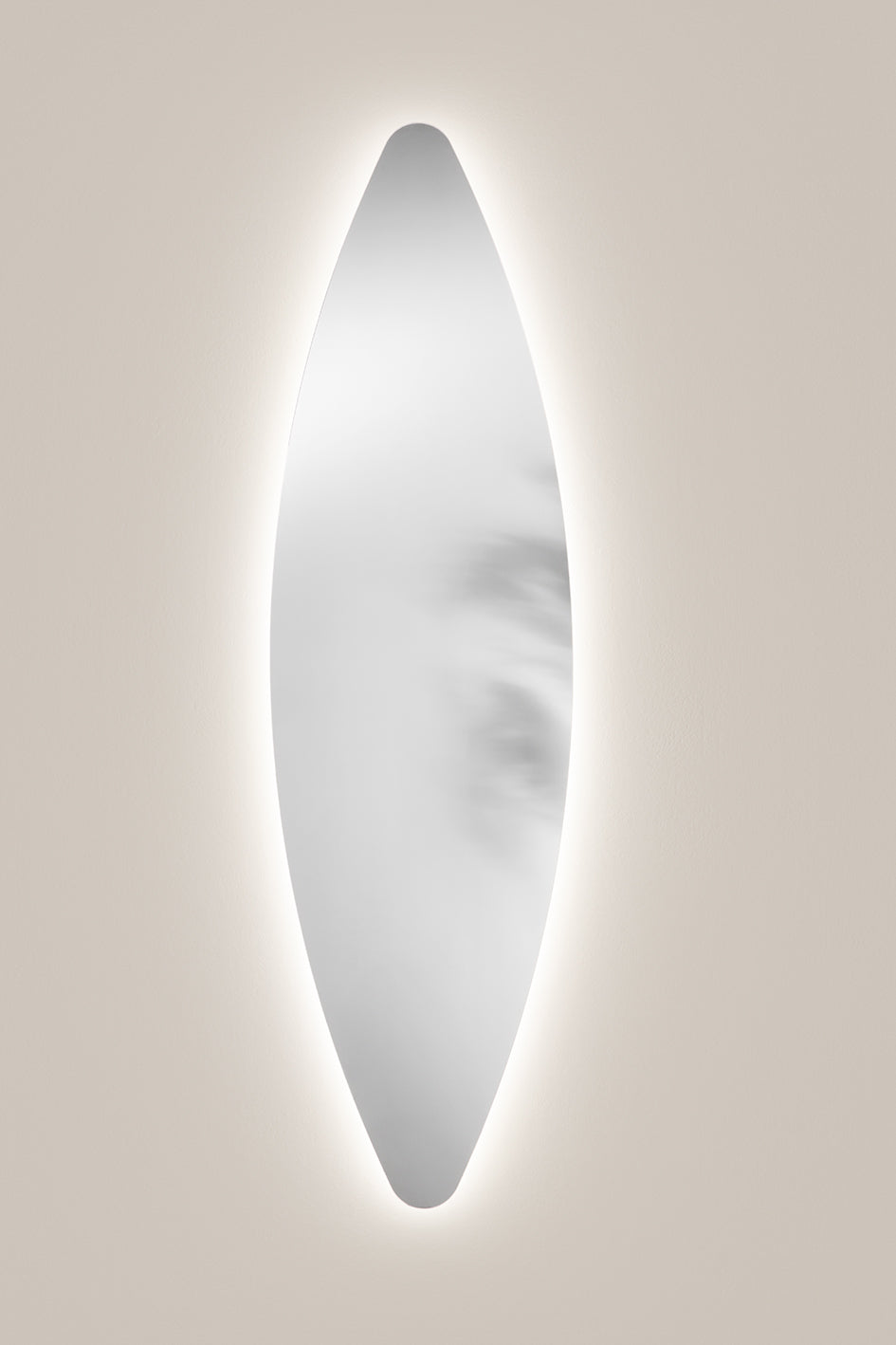 Specchio REM ovale con illuminazione a LED, CCT 2 temperature, pellicola antideflagrante, 160 x 45 cm