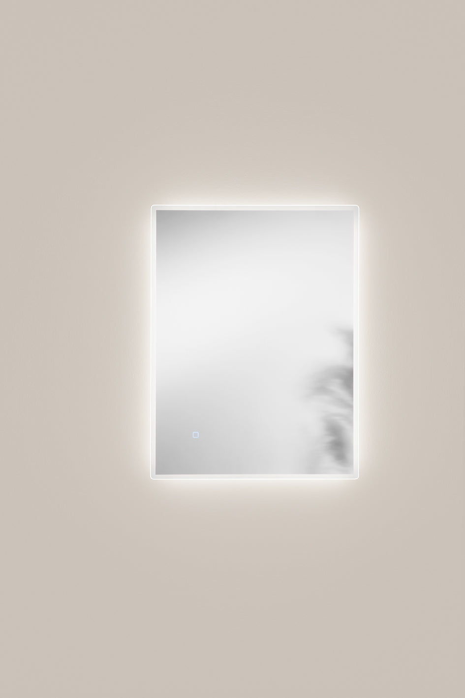 Specchio FRAME con illuminazione a LED, rettangolare con angoli smussati, CCT 3 temperature, touch dimming, pellicola antideflagrante, 80 x 60 cm