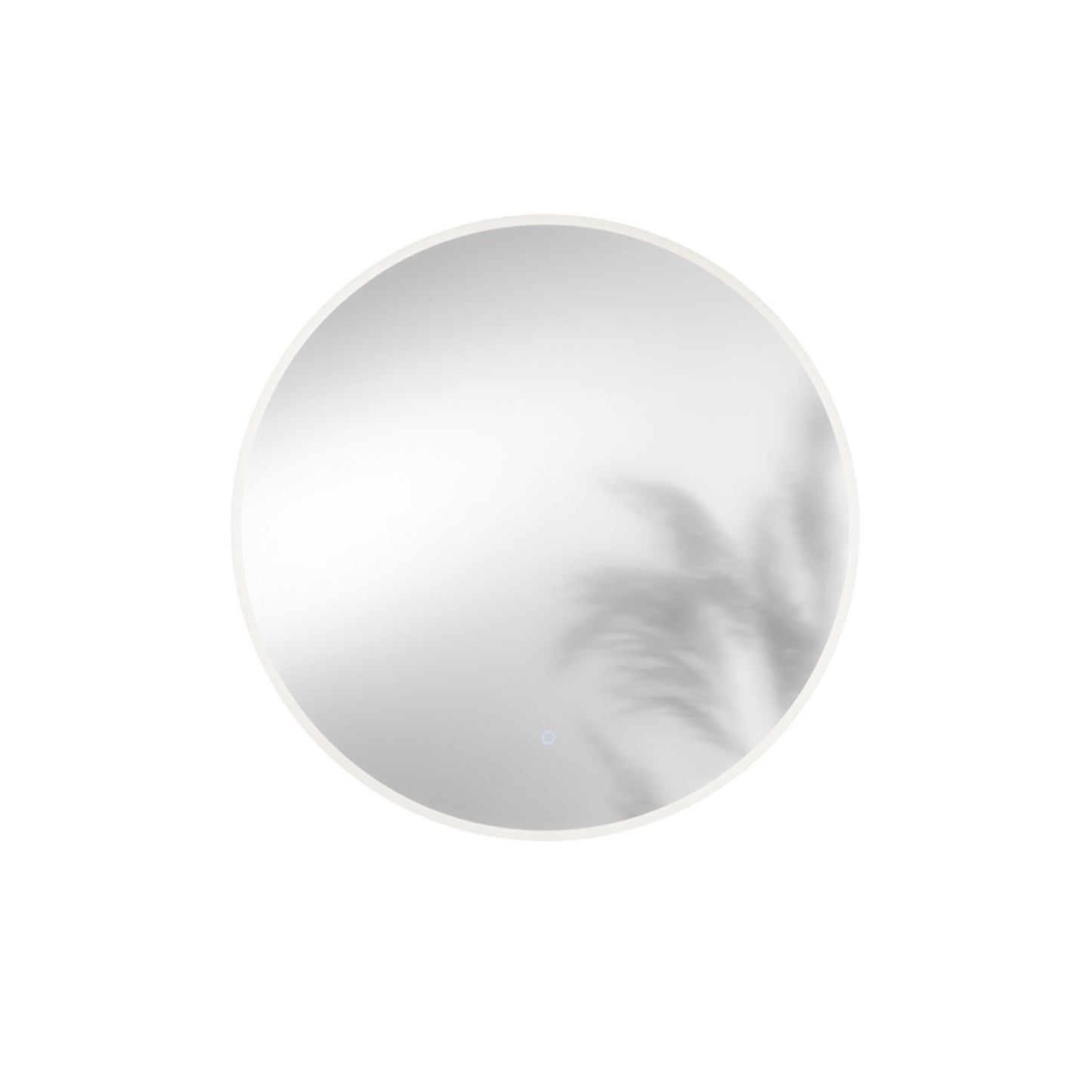 Specchio MIRAGRAM con illuminazione a LED, tondo, CCT 3 temperature, pulsante touch dimming, pellicola antideflagrante, 90 x 70 cm