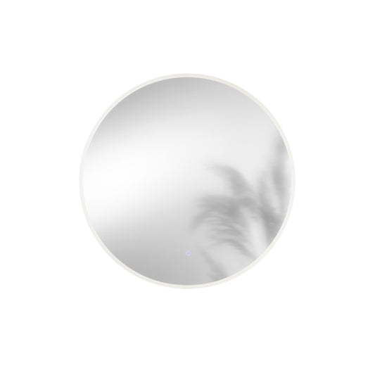 Specchio MIRAGRAM con illuminazione a LED, tondo, CCT 3 temperature, pulsante touch dimming, pellicola antideflagrante, 90 x 70 cm