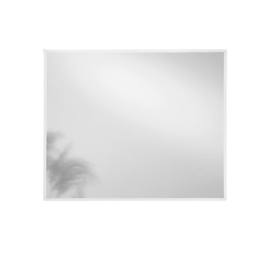 Specchio FRAME con illuminazione a LED, rettangolare con angoli smussati, CCT 3 temperature, touch dimming, pellicola antideflagrante, 90 x 75 cm