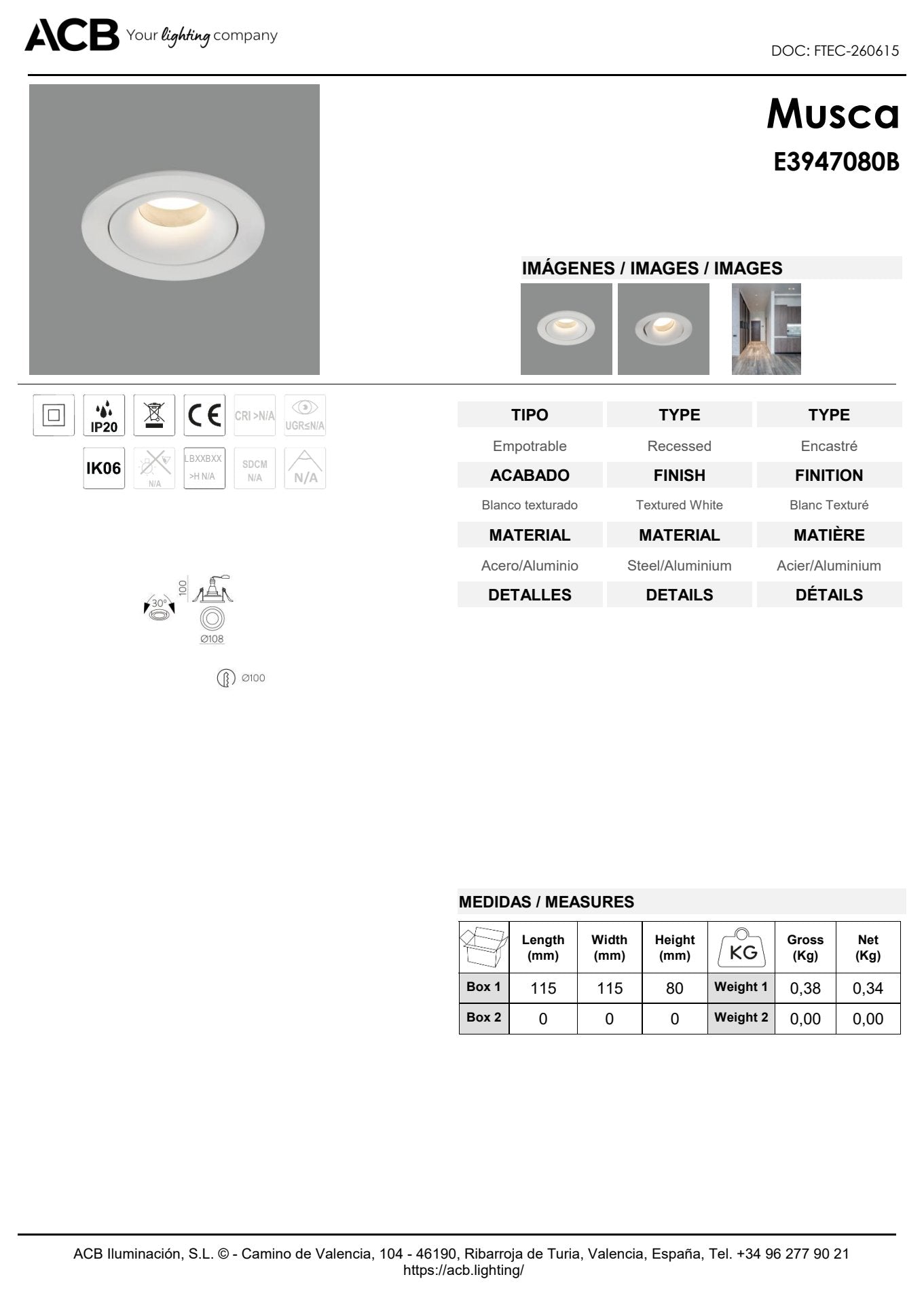 Scheda tecnica Musca - ACB