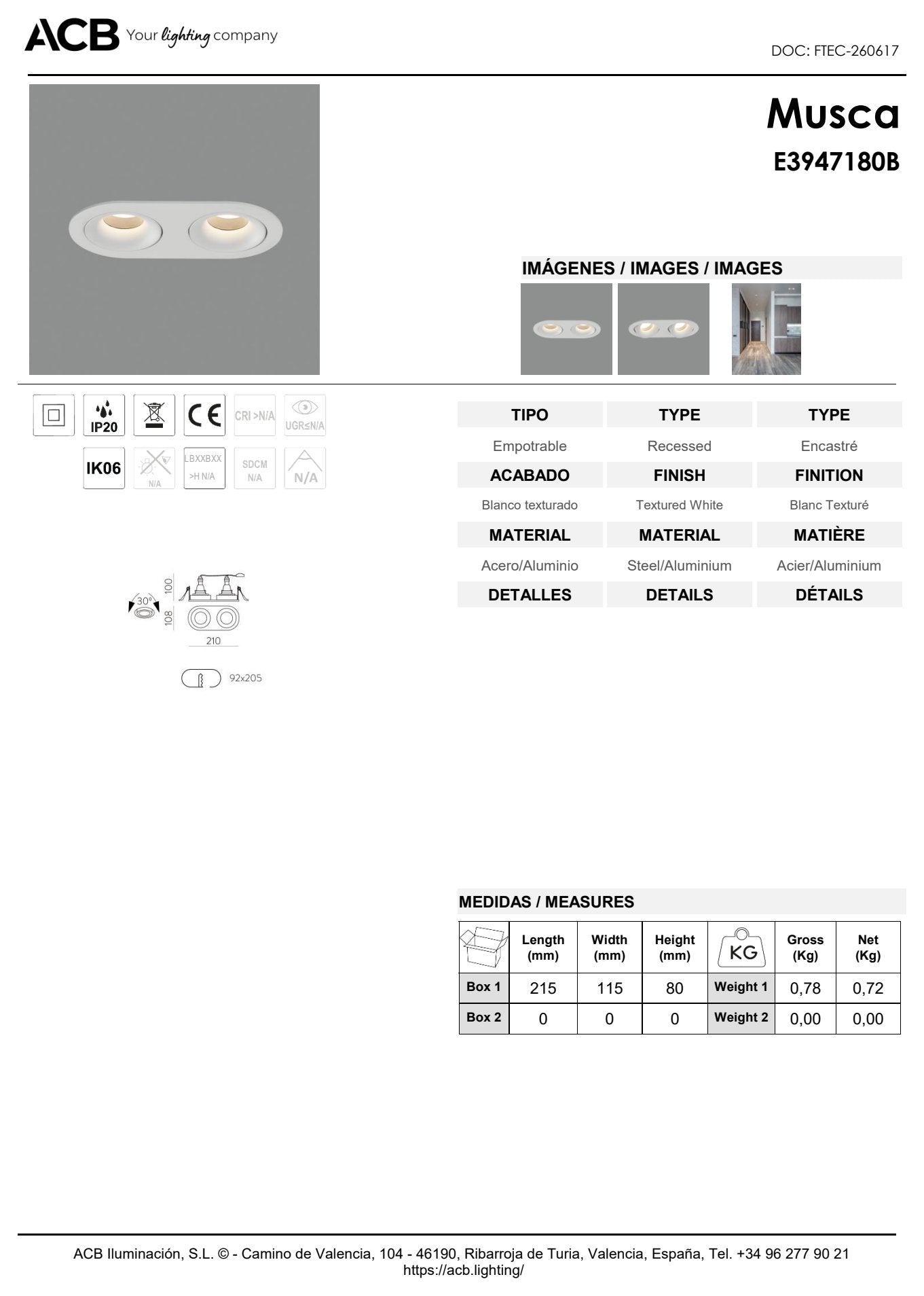 Scheda tecnica Musca - ACB