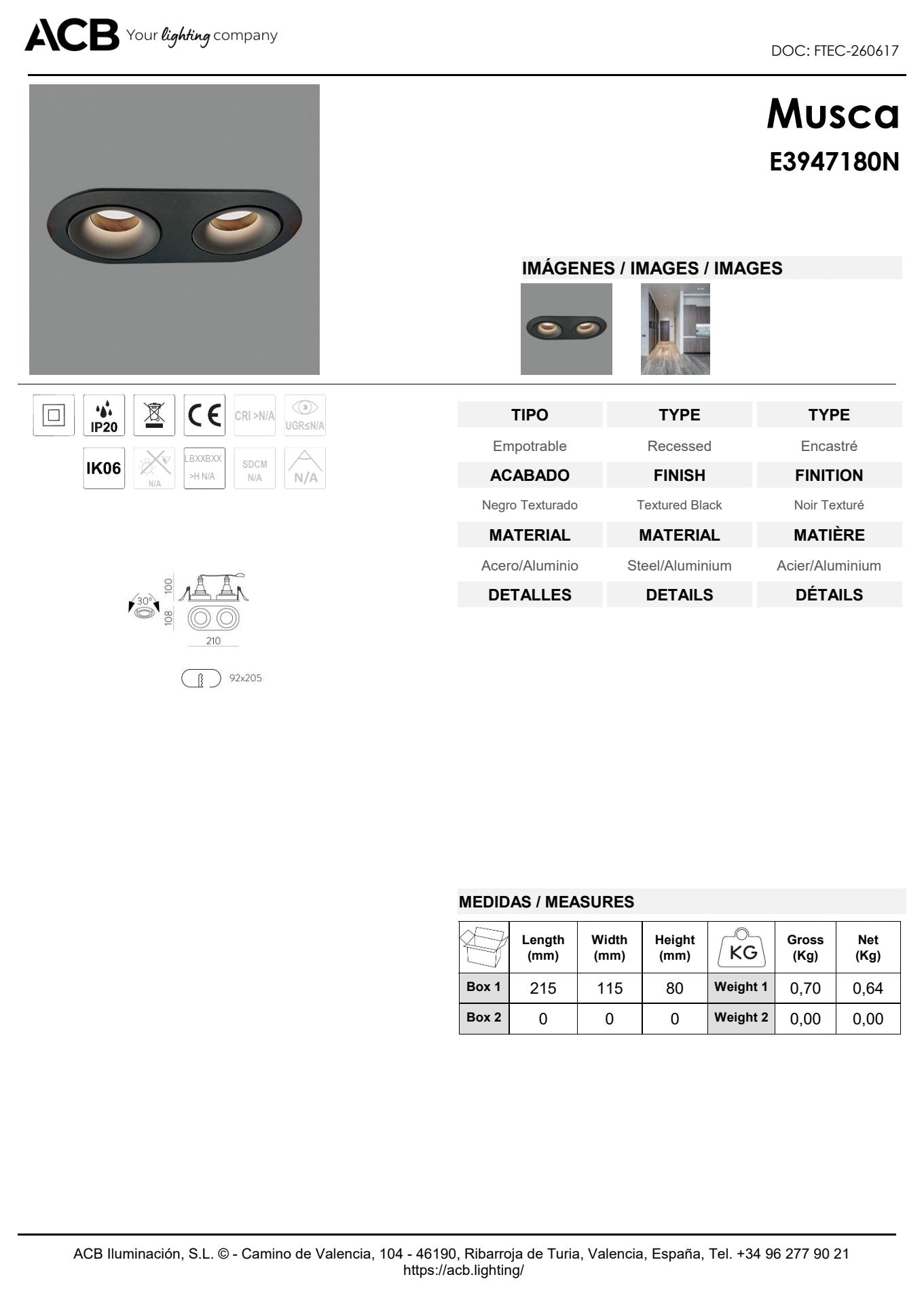 Scheda tecnica Musca - ACB