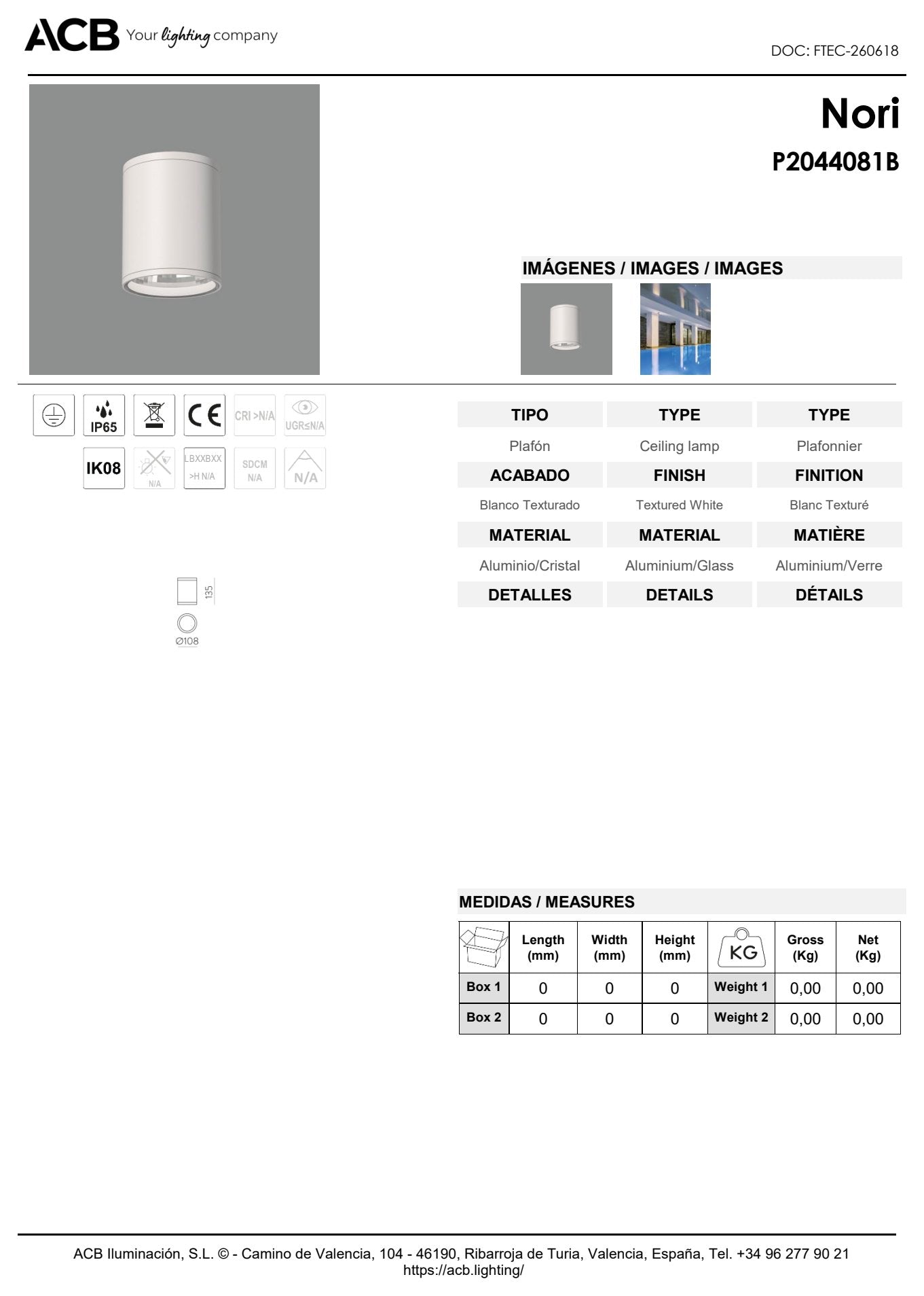 Scheda tecnica Nori - ACB