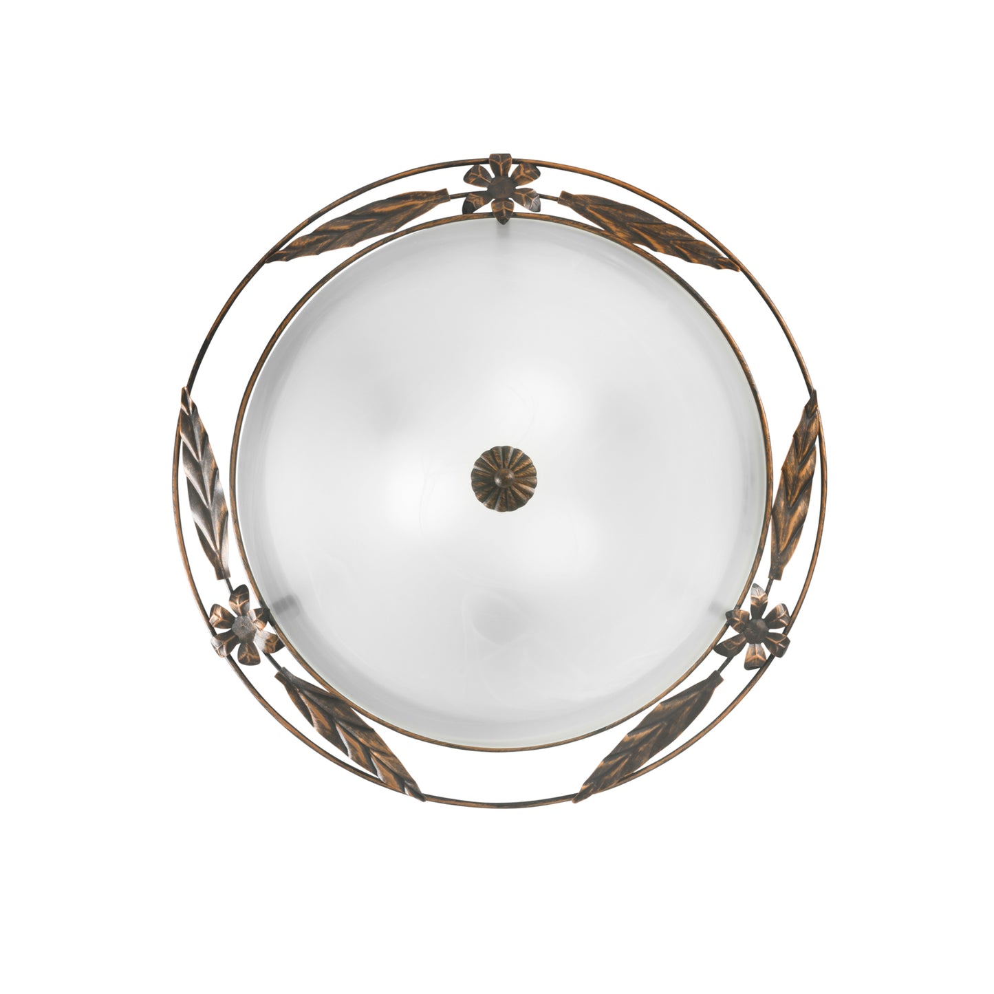 Plafoniera RICCIO bianca in vetro con struttura in metallo 50 cm.
