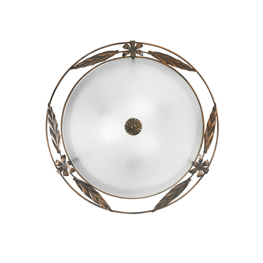 Plafoniera RICCIO bianca in vetro con struttura in metallo 50 cm.
