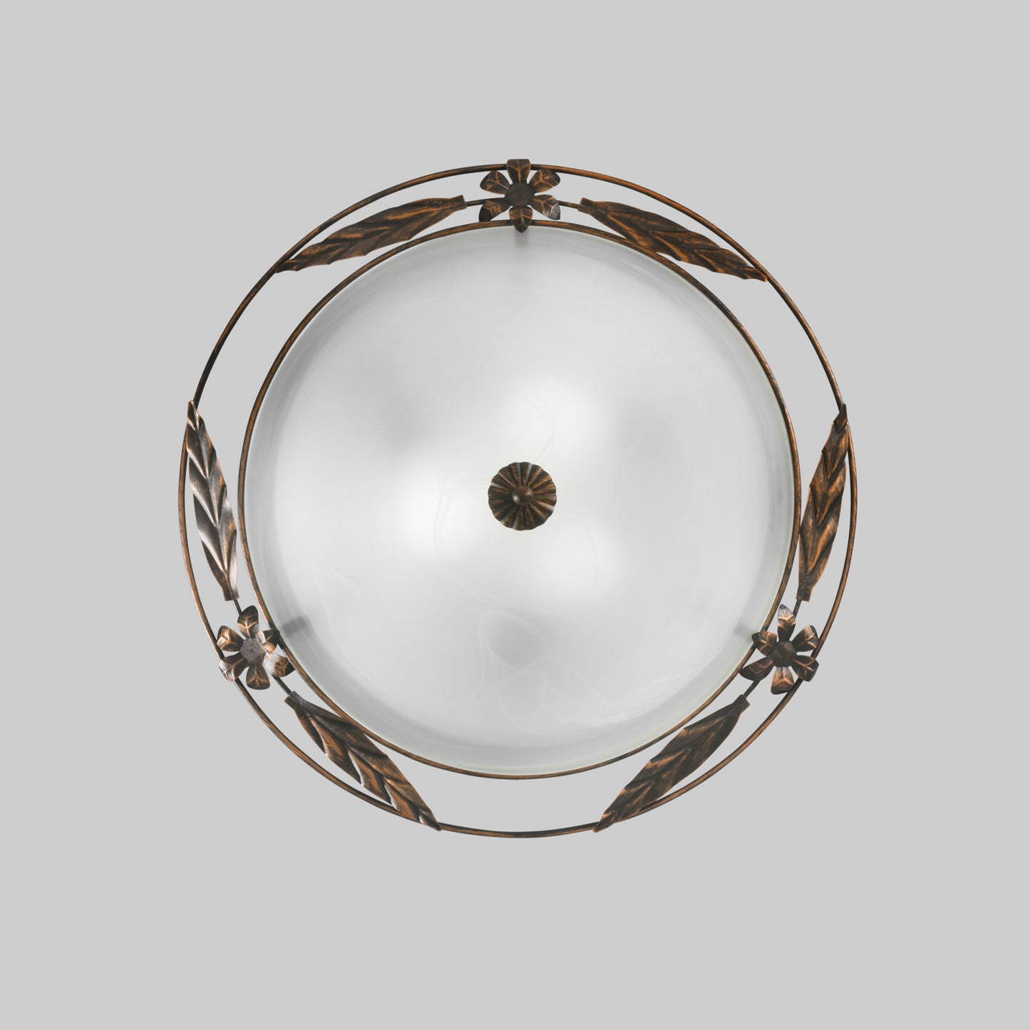 Plafoniera RICCIO bianca in vetro con struttura in metallo 50 cm.