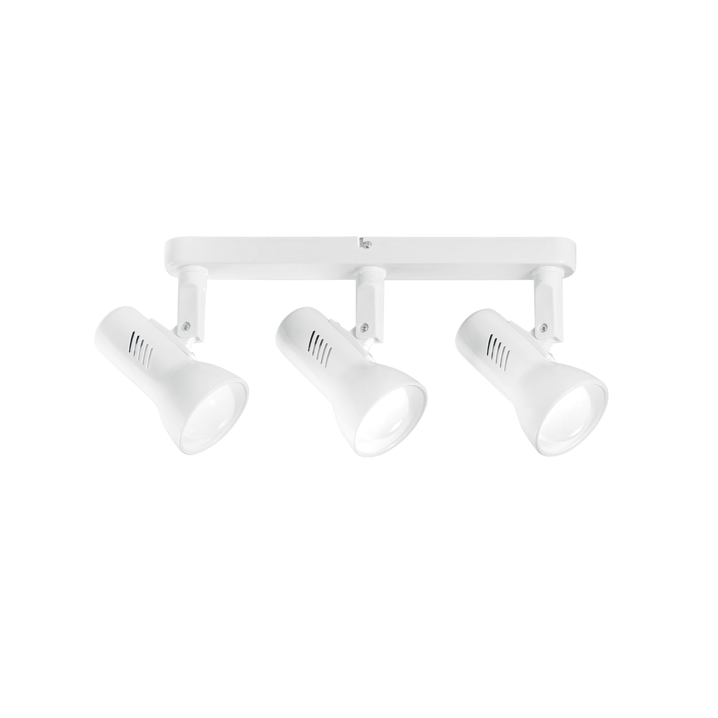 Spot plafoniera CARRERA in metallo bianco con 3 diffusori orientabili