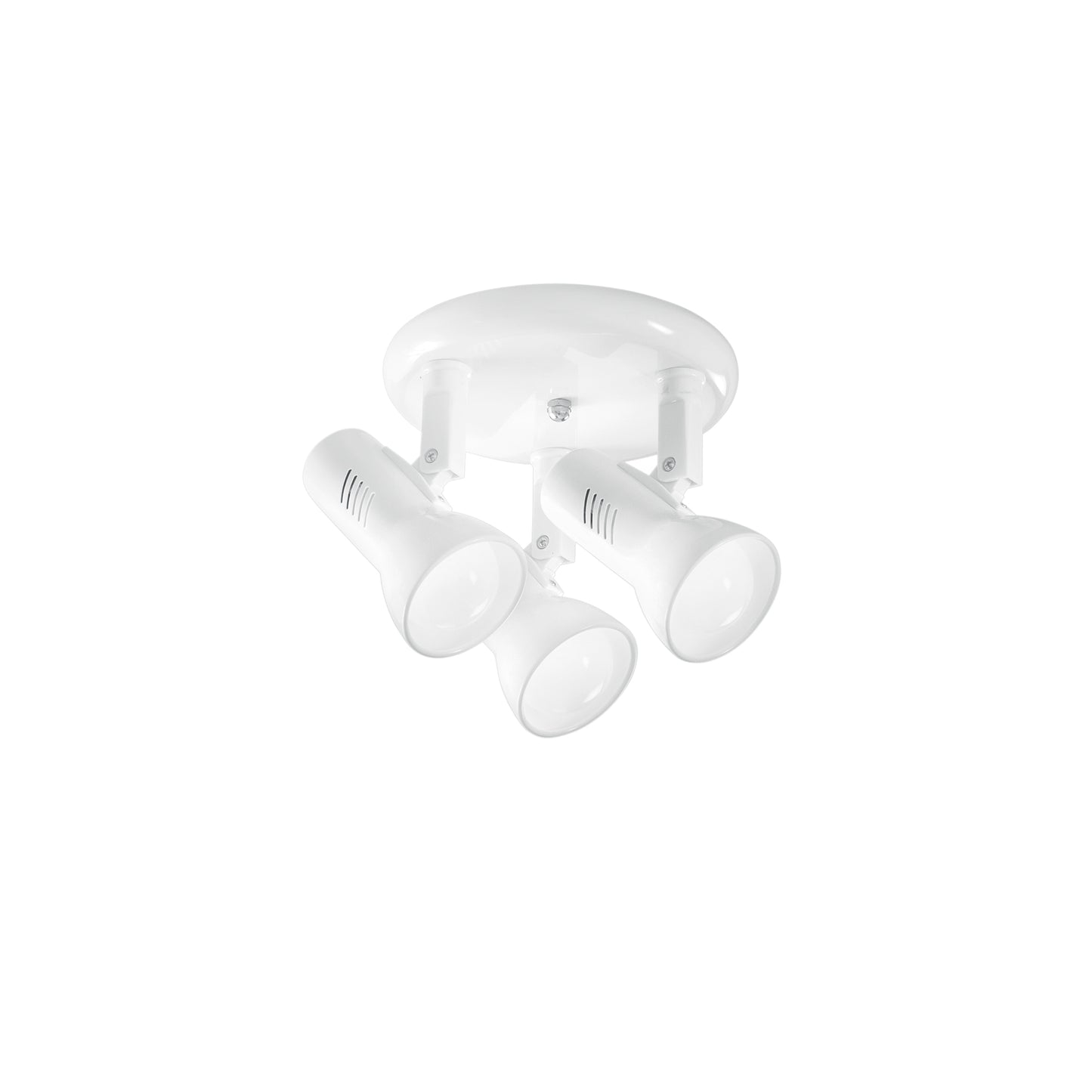 Spot plafoniera CARRERA in metallo bianco con 3 diffusori orientabili