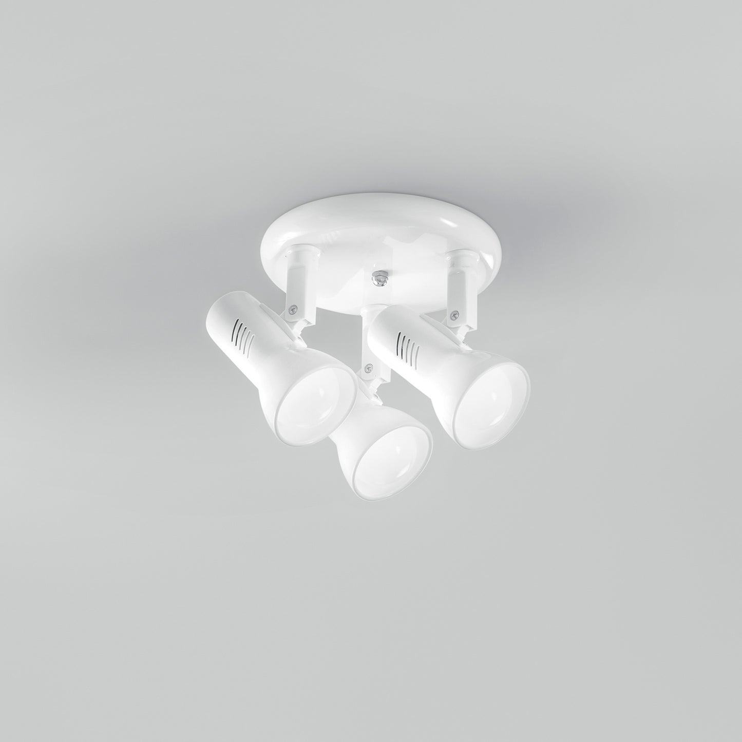 Spot plafoniera CARRERA in metallo bianco con 3 diffusori orientabili