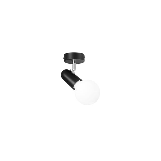 Spot PUNTO in metallo nero con punto luce orientabile