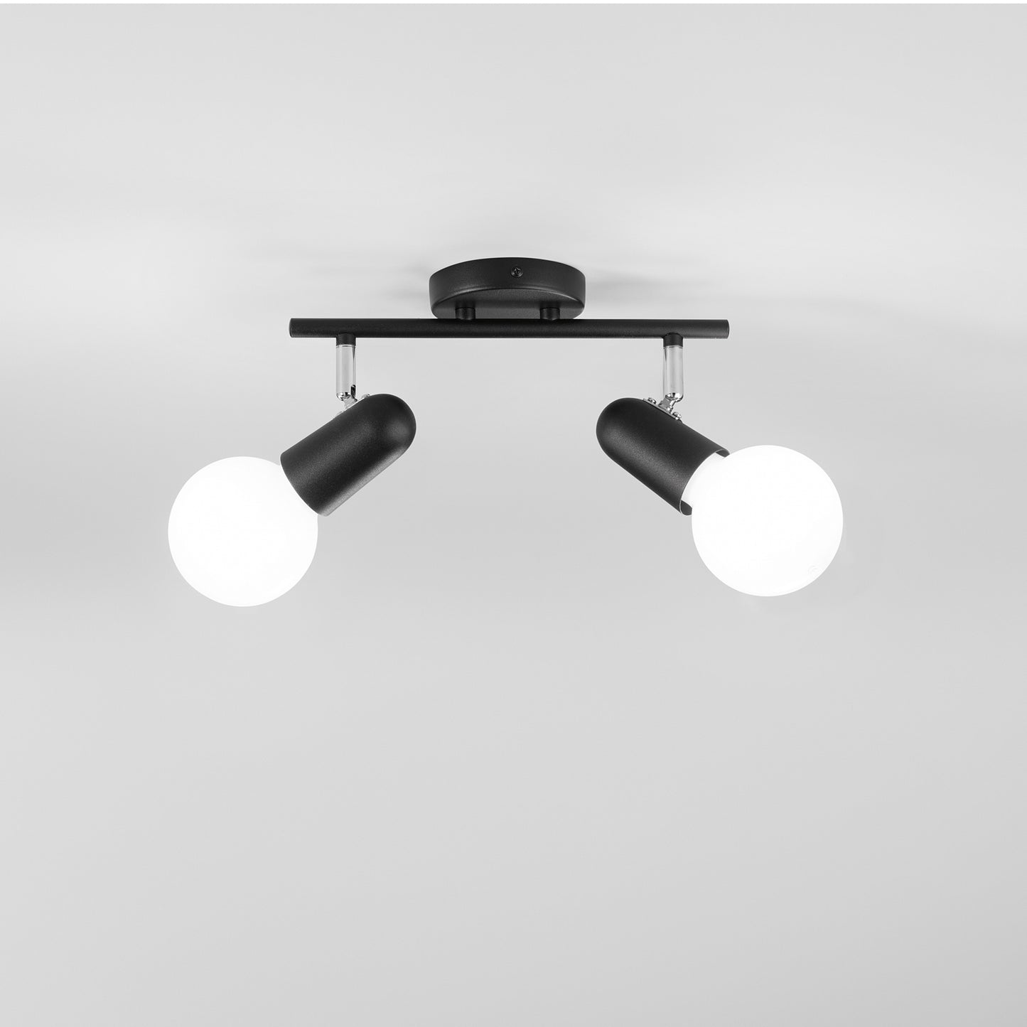 Spot PUNTO in metallo nero con 2 punti luce orientabili