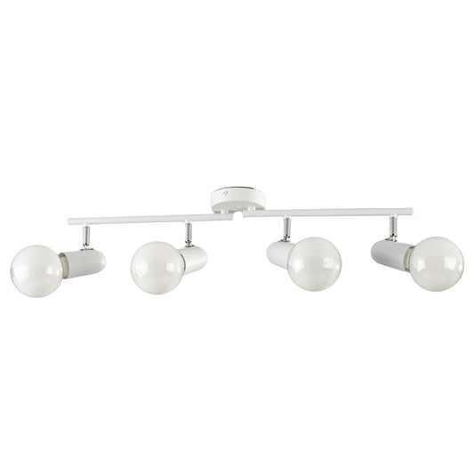 Spot PUNTO in metallo bianco con 4 punti luce orientabili