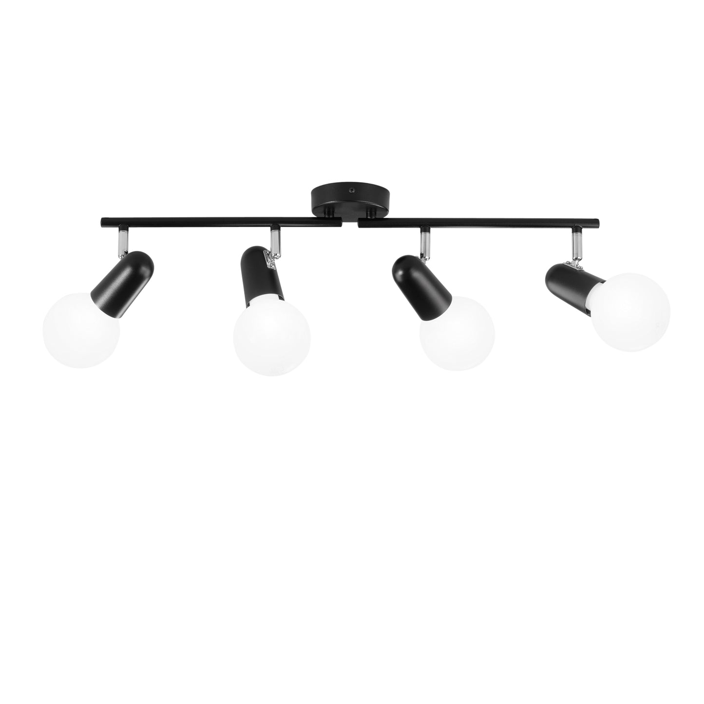 Spot PUNTO in metallo nero con 4 punti luce orientabili