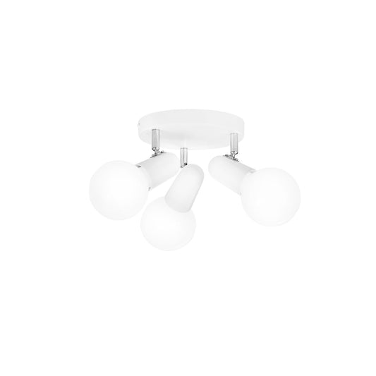 Plafoniera Spot PUNTO in metallo bianco con 3 punti luce orientabili