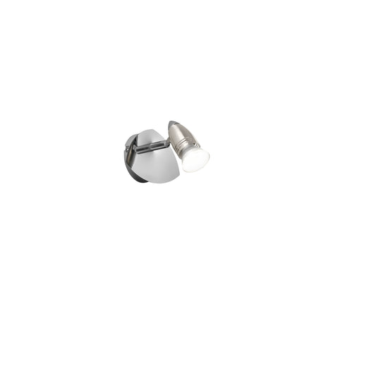 Spot SUNNY in metallo nichel con punto luce orientabile e lampadina inclusa