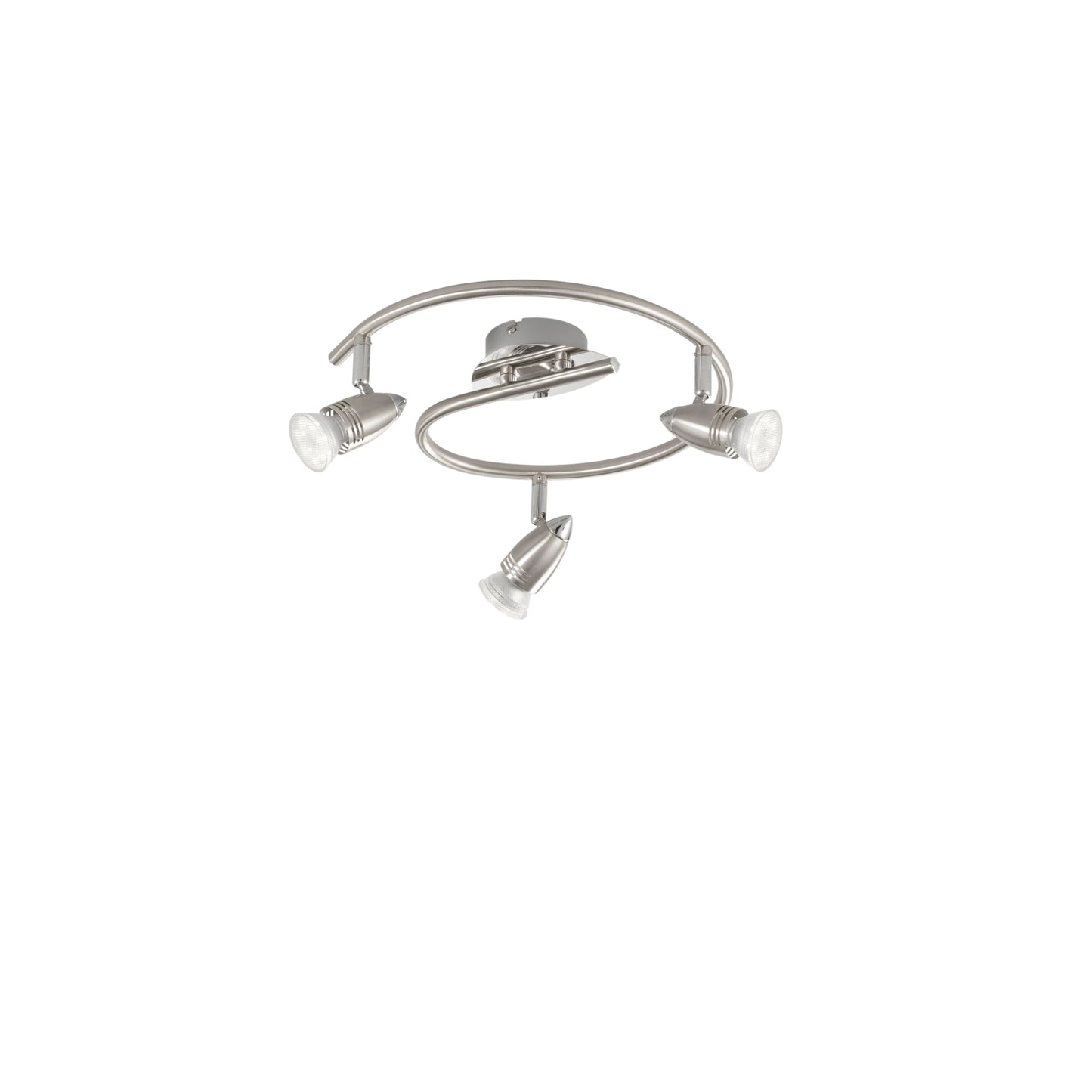 Spot SUNNY in metallo nichel con 3 punti luce orientabili e lampadine incluse
