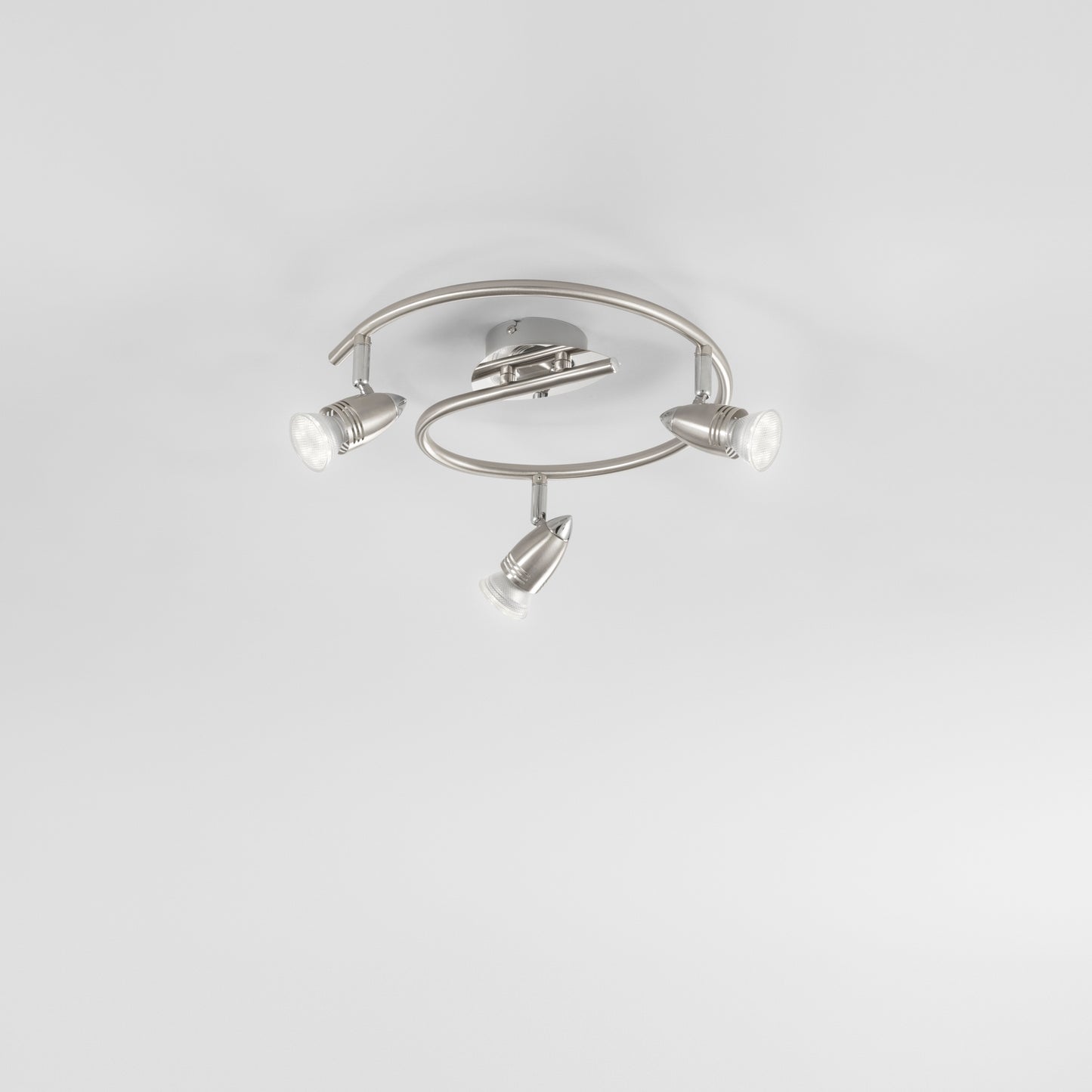 Spot SUNNY in metallo nichel con 3 punti luce orientabili e lampadine incluse
