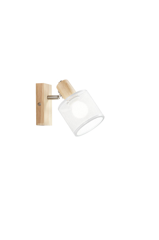 Spot TWINSET con base in legno naturale e 1 punto luce orientabile