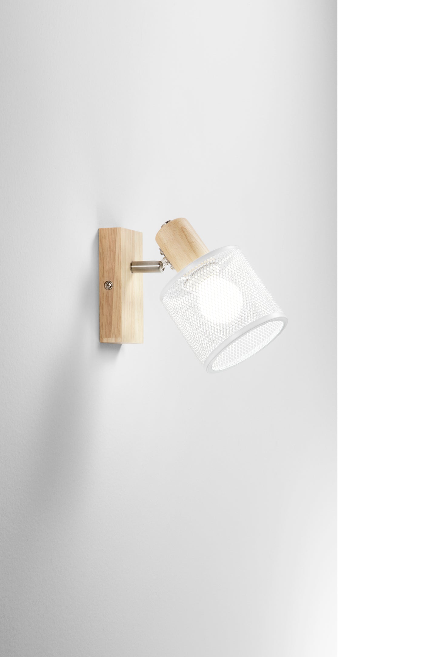 Spot TWINSET con base in legno naturale e 1 punto luce orientabile