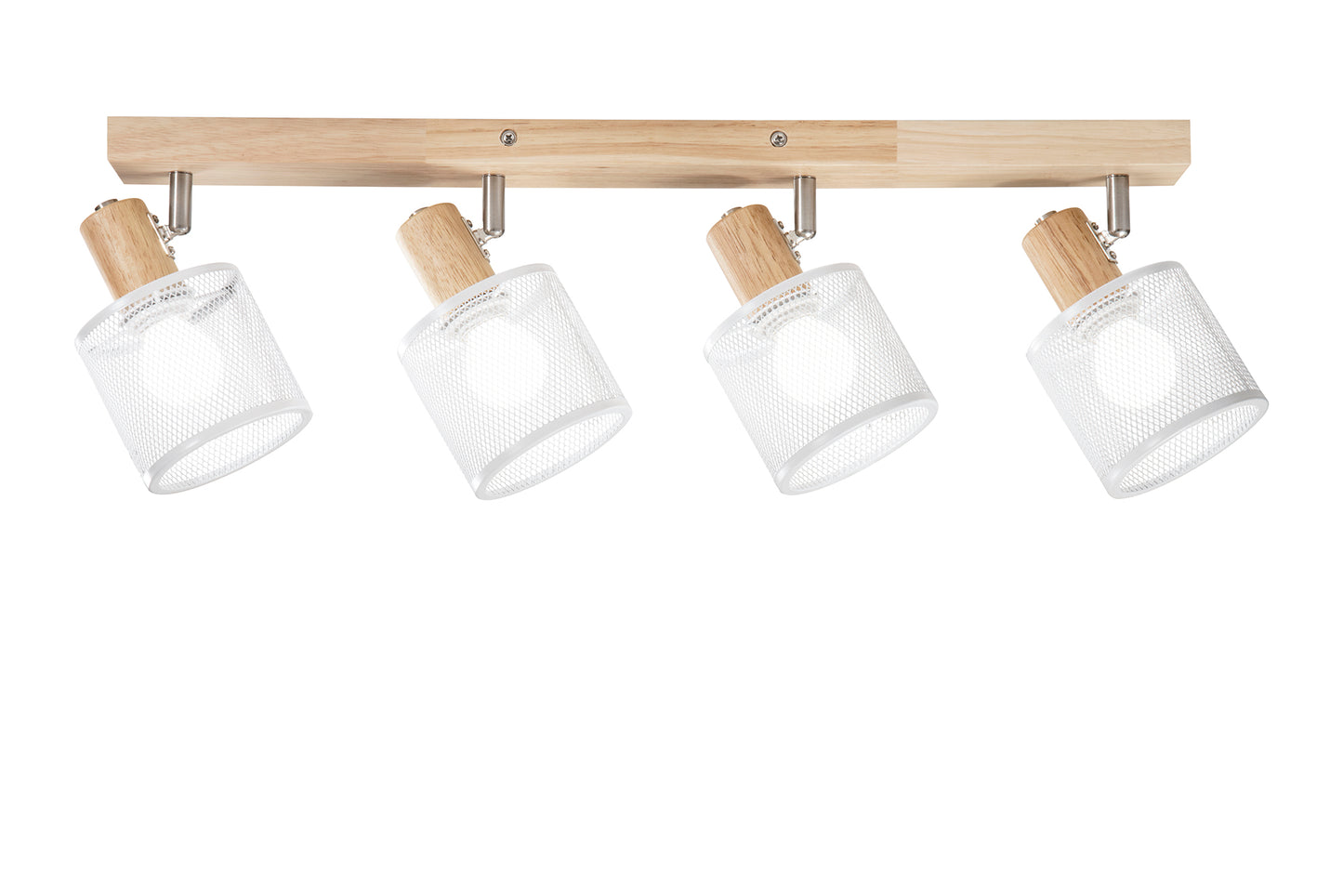 Spot TWINSET con base in legno naturale e 4 punti luce orientabili