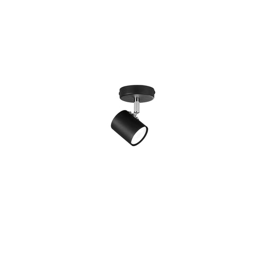 Spot ZERO in metallo nero con 1 punto luce orientabile