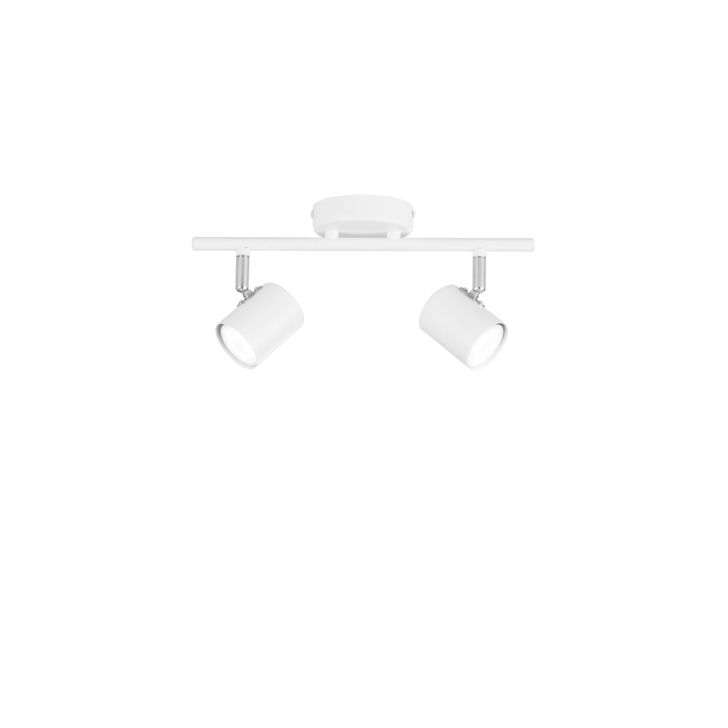 Spot ZERO in metallo bianco con 2 punti luce orientabili