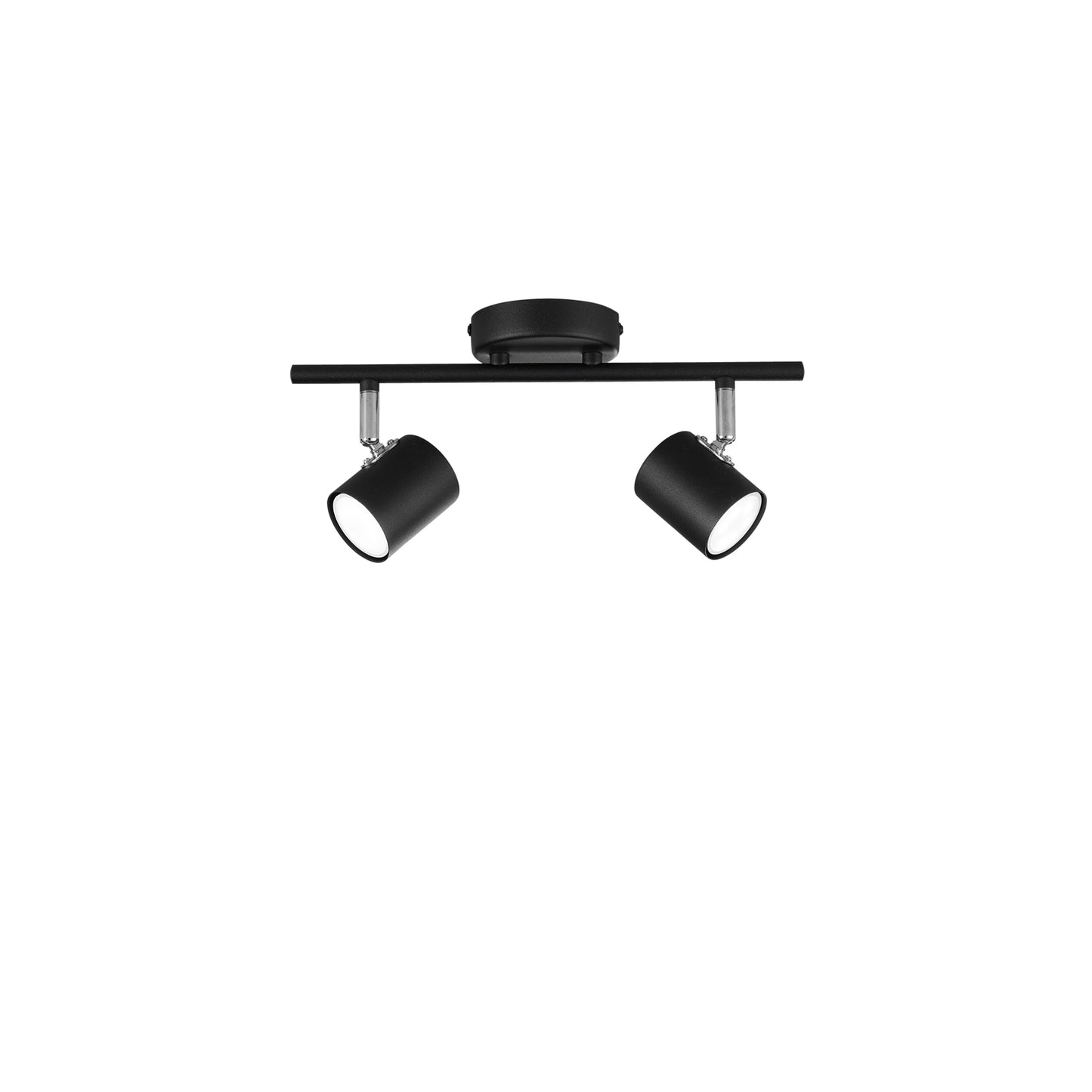 Spot ZERO in metallo nero con 2 punti luce orientabili