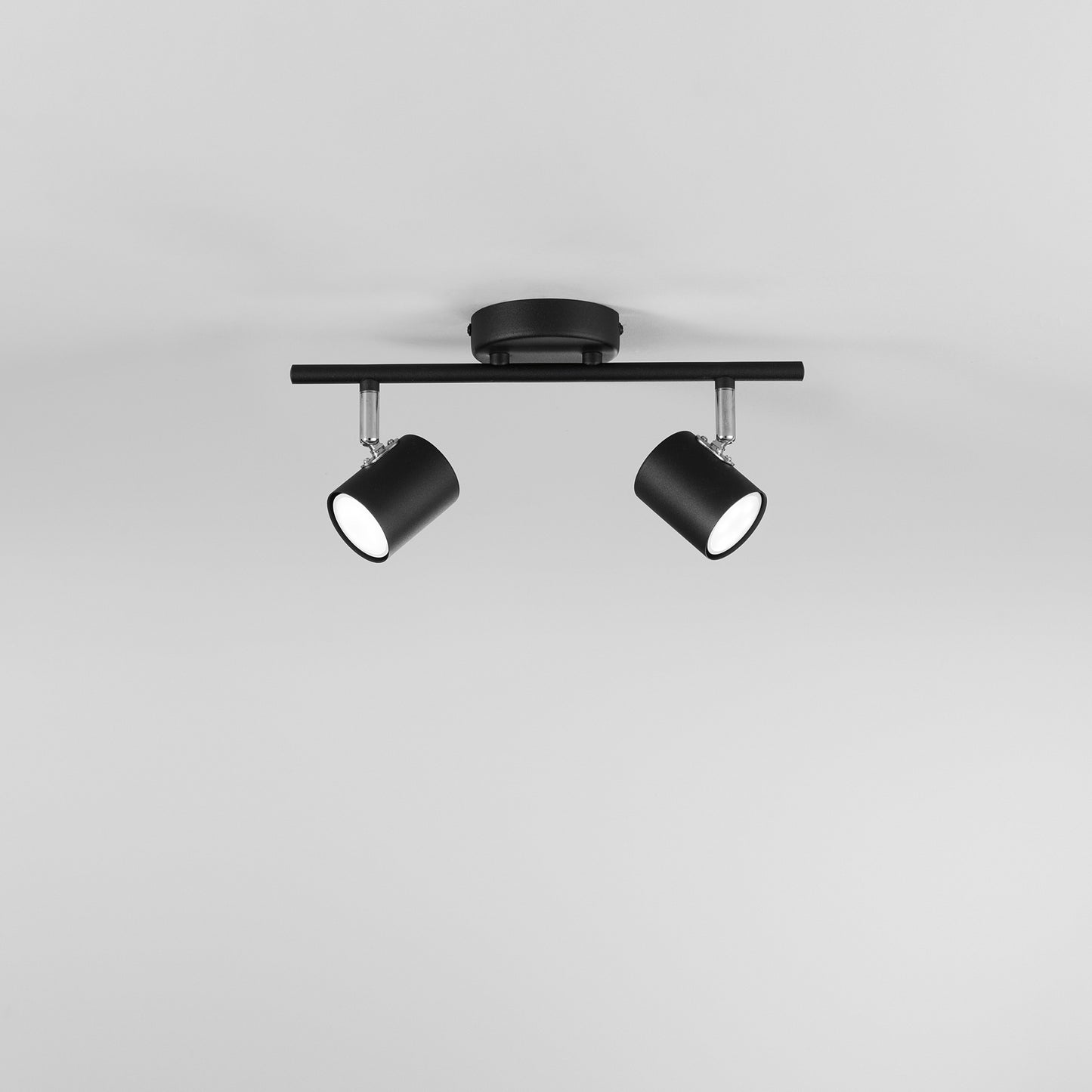 Spot ZERO in metallo nero con 2 punti luce orientabili