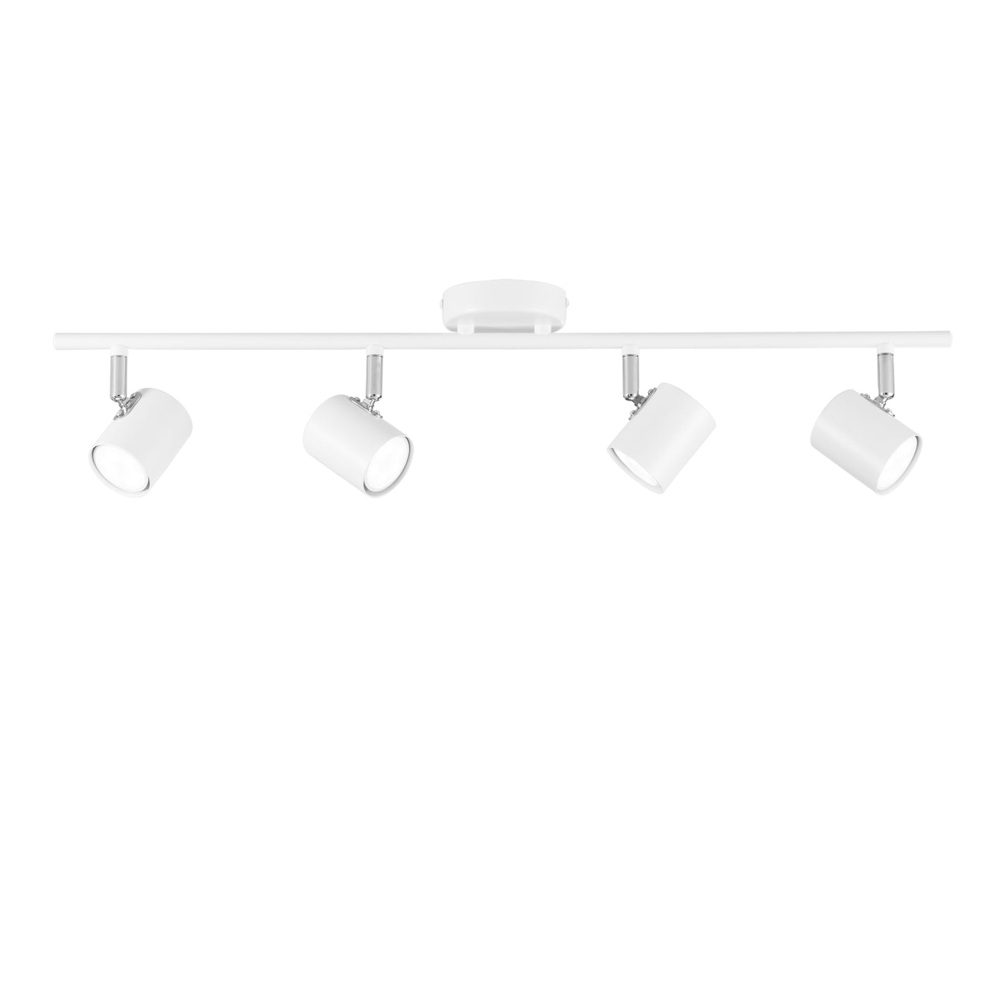 Spot ZERO in metallo bianco con 4 punti luce orientabili