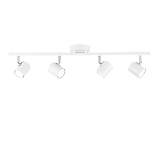 Spot ZERO in metallo bianco con 4 punti luce orientabili