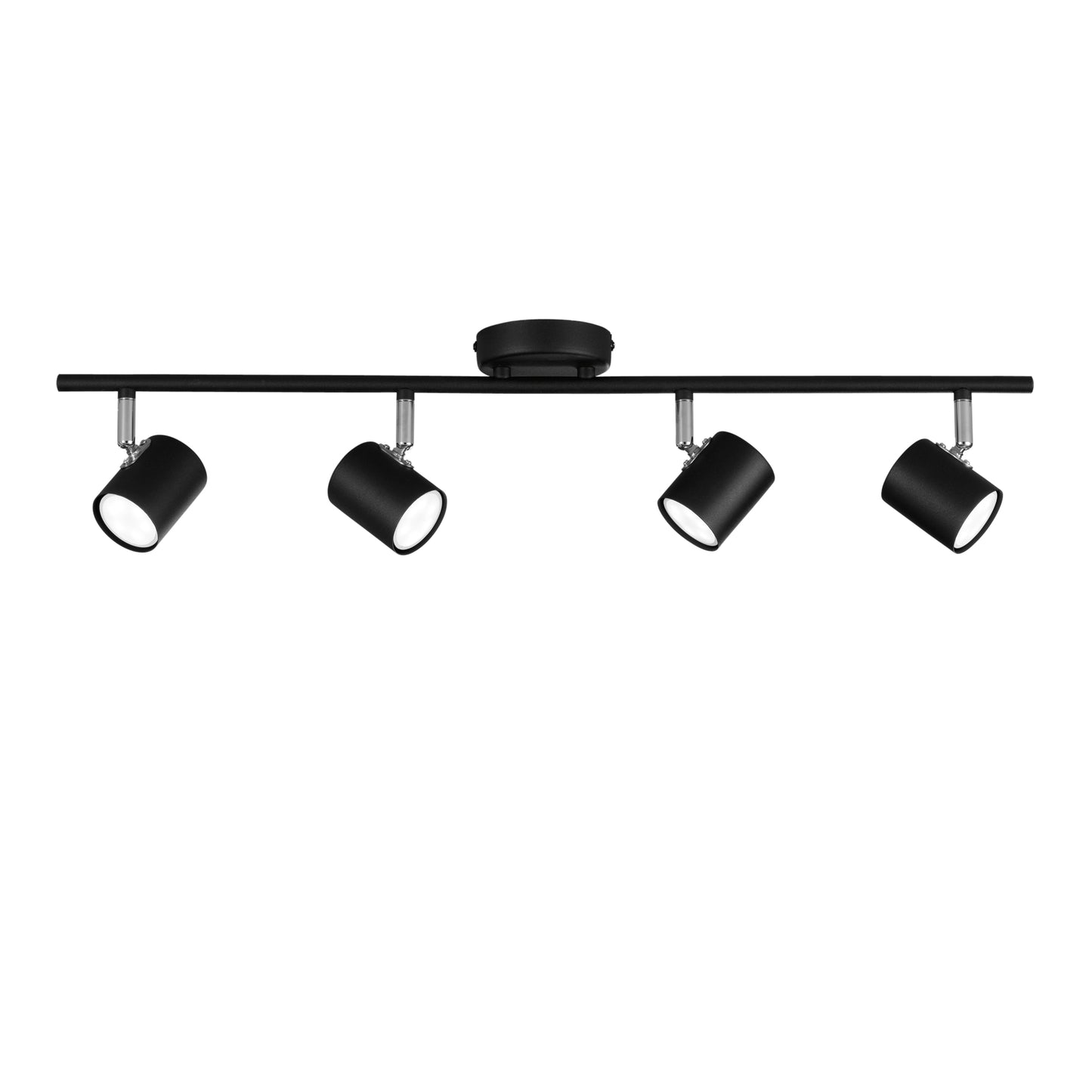 Spot ZERO in metallo nero con 4 punti luce orientabili