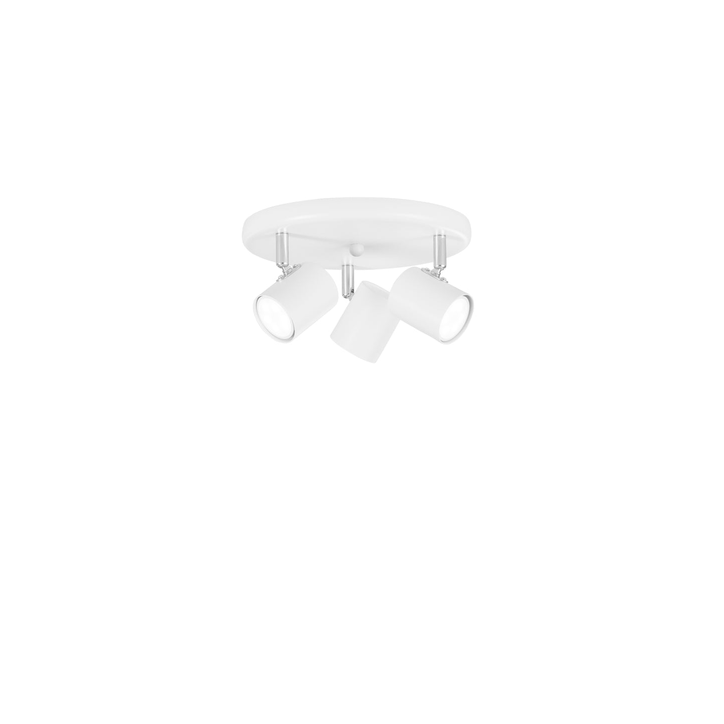 Spot ZERO in metallo bianco con 3 punti luce orientabili