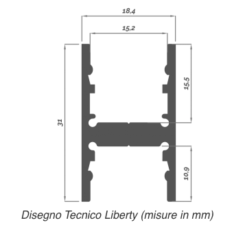 Liberty — Sospensione lineare a LED Emissione verso l'alto