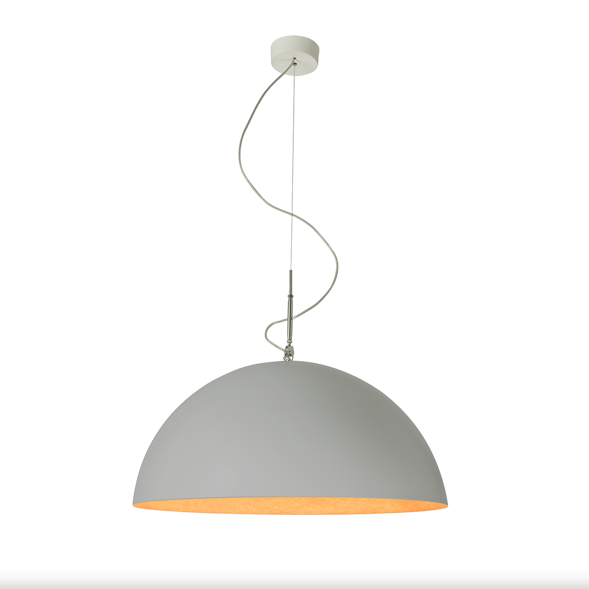 Mezza luna 2 cemento — sospensione Ø 120 cm