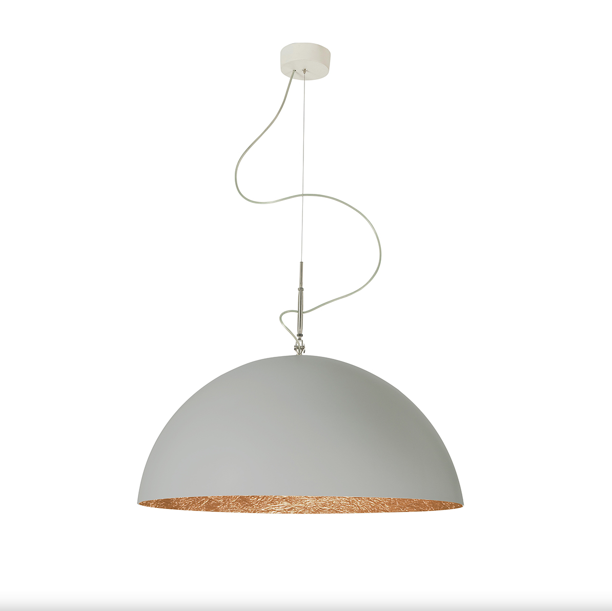 Mezza luna 2 cemento — sospensione Ø 120 cm