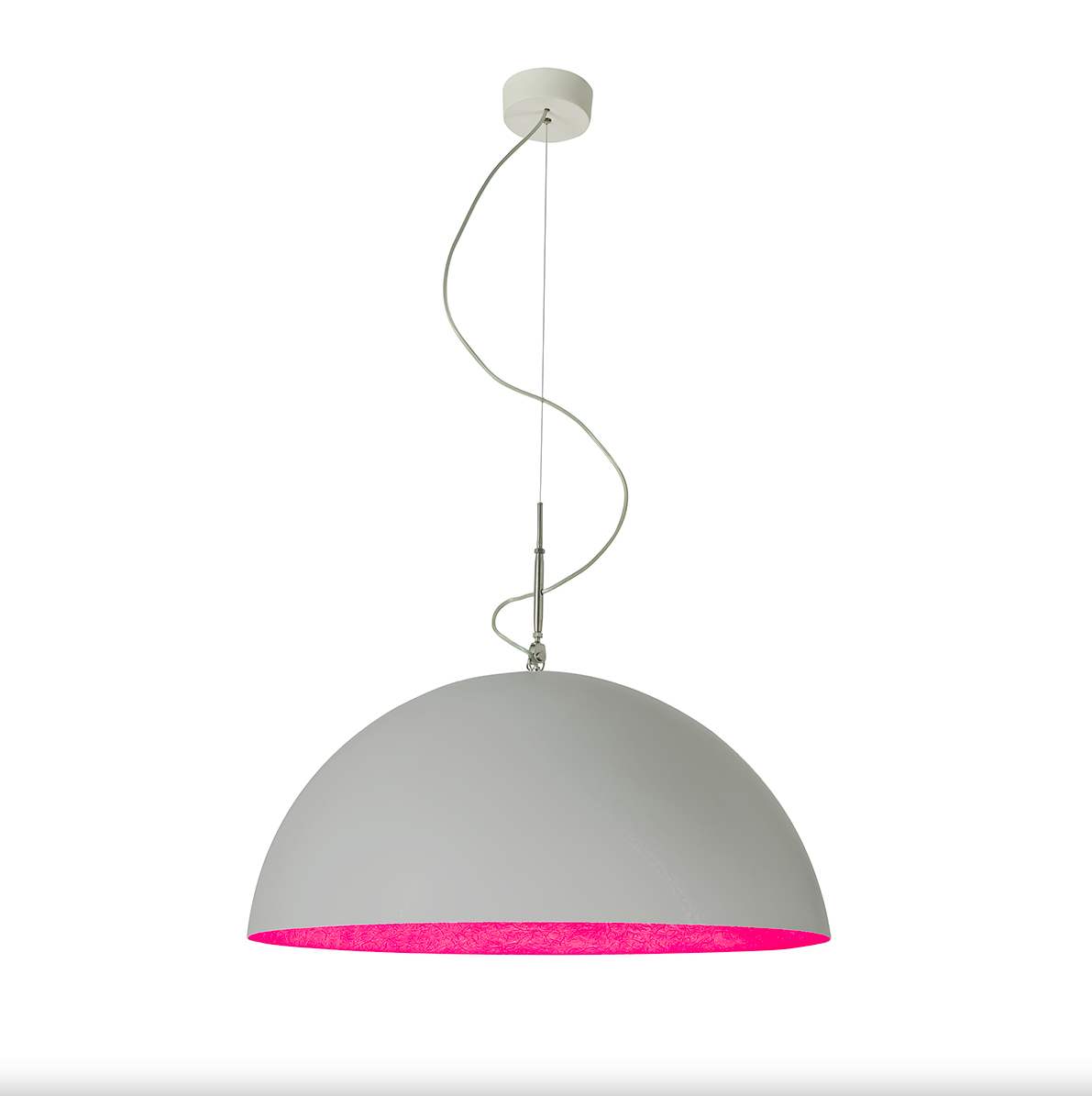 Mezza luna 2 cemento — sospensione Ø 120 cm