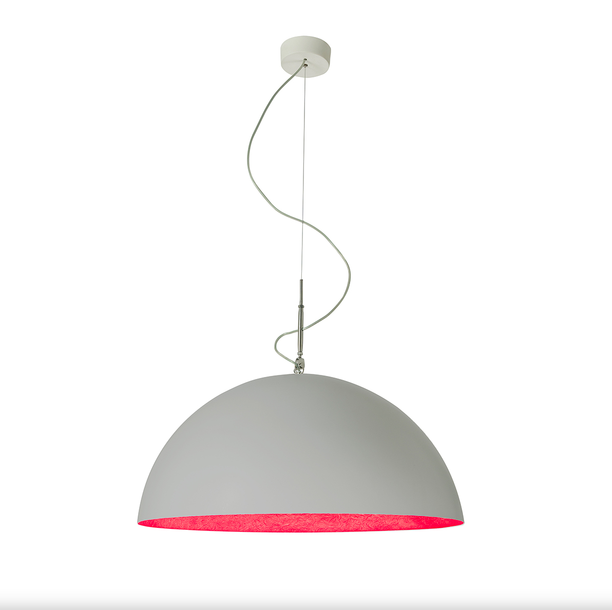 Mezza luna 2 cemento — sospensione Ø 120 cm