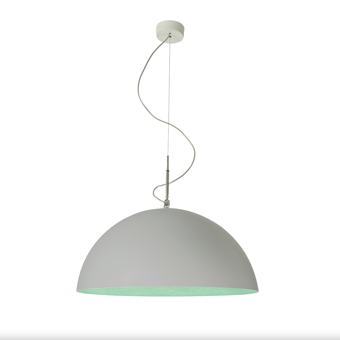 Mezza luna 2 cemento — sospensione Ø 120 cm