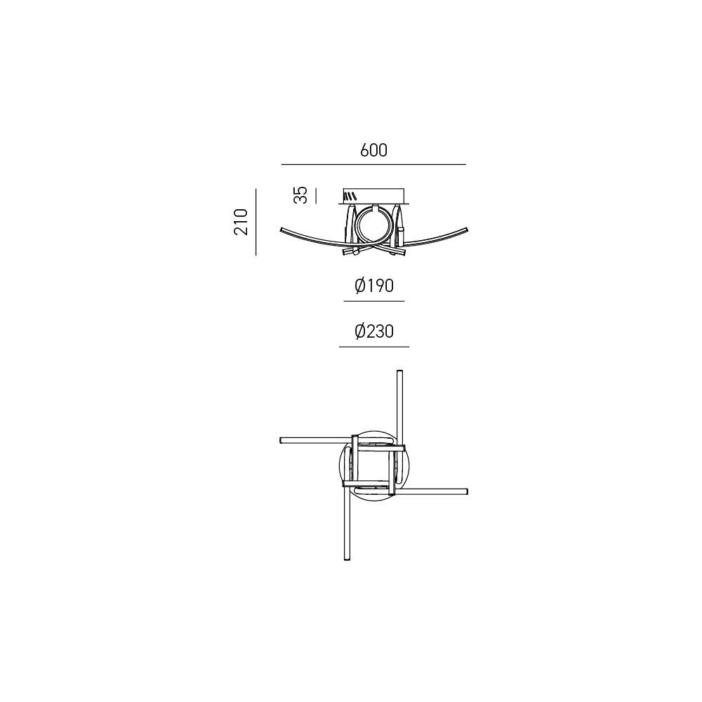 Tosca P/4 3000k — Lampada da soffitto a LED